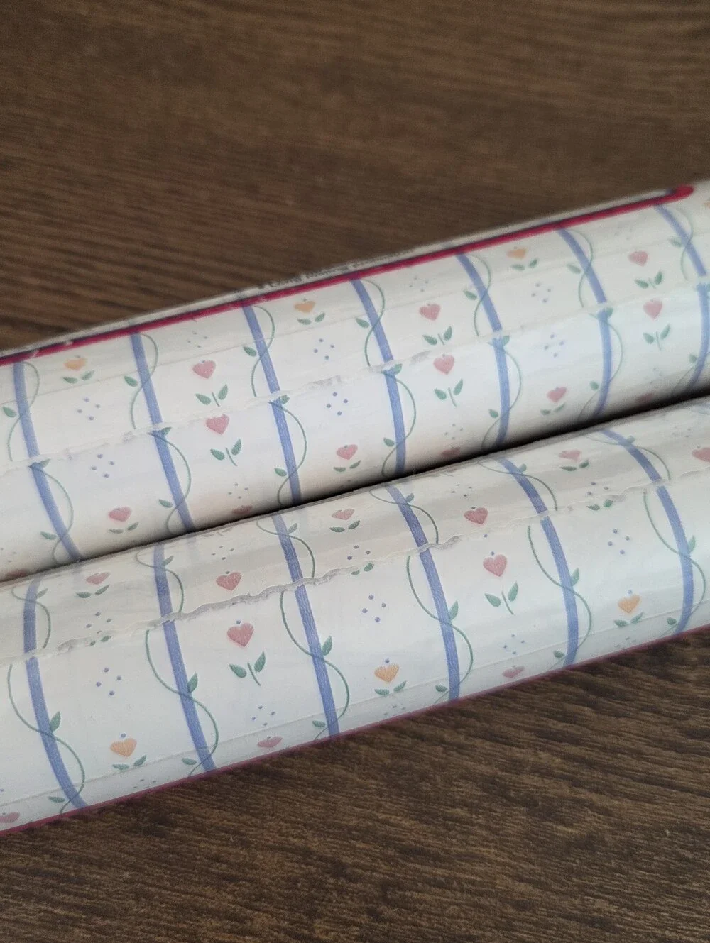 Vintage Country Blue Pink Hearts Single Roll Shelf Paper / Contacr Paper